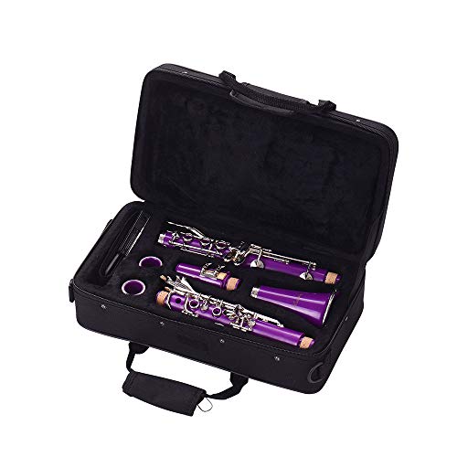Clarinet,Muslady 17-Key Clarinet,Bb Flat ABS Woodwind Instrument with Carry Case Cleaning Cloth Mini Screwdriver Reed Case 10pcs Reeds