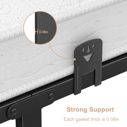Non Slip Mattress Gaskets for Metal Bed Frame, Cute Anti-Slip Holder in Place Gripper, Mattress Slide Stopper, Sturdy Adjustable Anti-Slip Baffle, Easy to Install, 6 PCS, Black