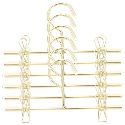 POPETPOP 6 Piezas Mini Perchas de Metal Dorado para Muñecas Colgadores Realistas para Ropa de Muñeca Decoración y Almacenaje Mini Casas
