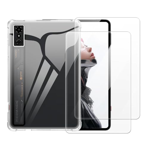Funda para RedMagic Tablet 3 Pro 9.06 2025 de silicona transparente y cristal templado