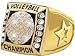 Crown Awards Gold Volleyball Championship Ring with Presentation Box, Size 12 Prime