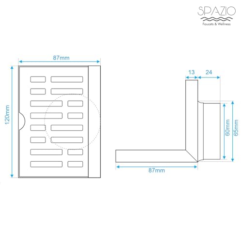 Image of Spazio Floor Stainless Steel Push Down Strainer (12 cm Set of 1)