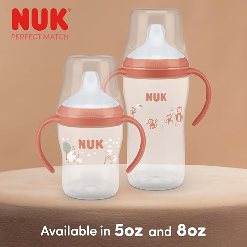 Image of NUK Perfect Match Learner Cup, 5 oz, 2 pack - Soft Spout, Easy-Grip Handles, BPA Free, Spill Proof Transition Sippy Cup