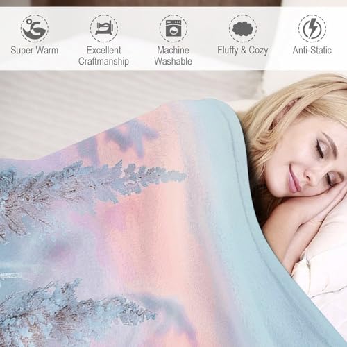 Couverture flanelle haut de gamme motif herbe champêtre