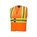 Pioneer High Visibility, Flame Resistant Vest with 3 Snap Button Front, Polyester Mesh, Reflective Tape, Orange, Unisex, S/M, V2510850U-S/M