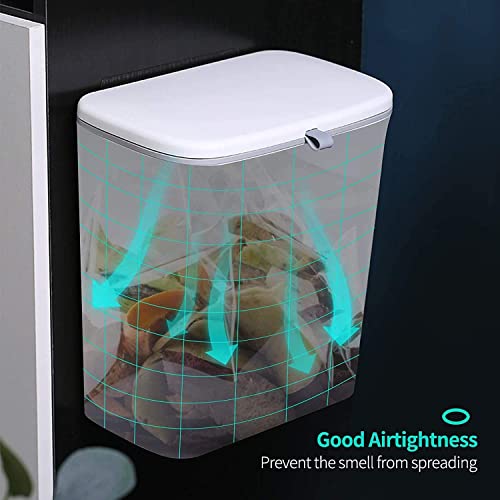 TONSYL-12L32-Gallon-Garbage-Can-Plastic-Trash-Can-with-LidModern-Waste-Basket-Thin-Trash-Cans-with-Handles-Narrow-Food-Waste-Bin-for-Composter-Kitchen-Bathroom-Multicolor