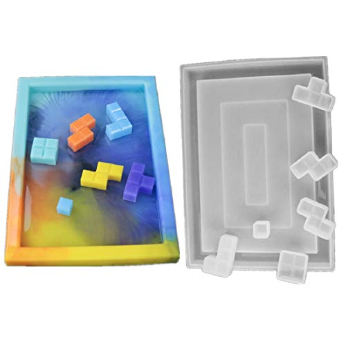 Yalulu Cube Tray Silicone Molds DIY Handcraft Resin Casting Molds For Home Decor UV Epoxy Resin Tray Coaster Mold