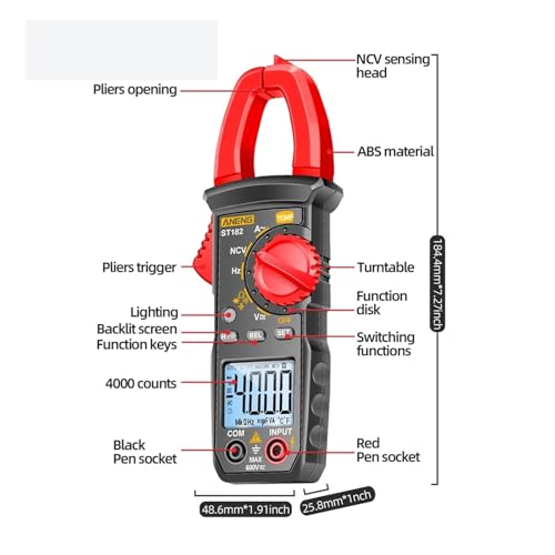 ST182 True RMS AC DC Digital Clamp Meter NCV Detection Auto Range miniatura 7