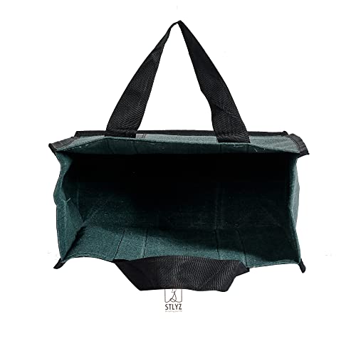 Image of Small Heavy Duty Canvas Grocery Bag (Thela) | Reusable Shopping Tote Bag for Vegetables, Groceries & Lunch Carry | Durable Cloth Market Bag with Strong Handles, Daily Use| 12 x 5.5 x 14.5 Inches
