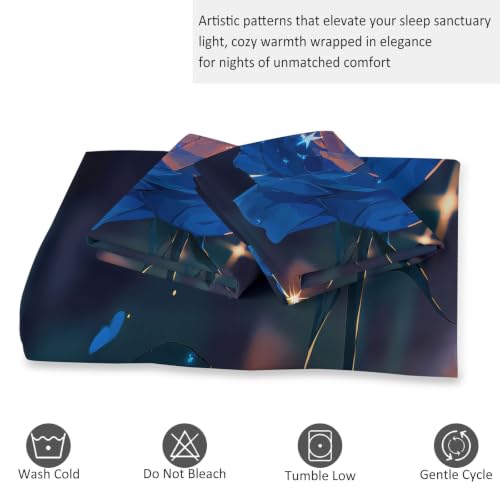 Housse de couette plante rose bleue protège votre lit simplement grâce au zip fluide - 7