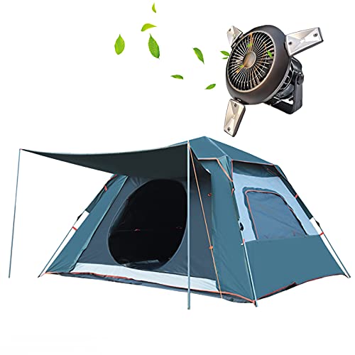 Tienda de campaña de playa para adultos, tienda de campaña automática con ventilador solar plegable USB 2 en 1, toldo para viajes al aire libre, toldo para viajes al aire libre, puede acomodar a 2