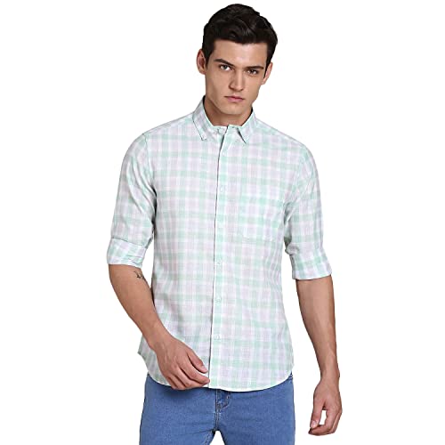 Image of Dennis Lingo Men's Green Casual Shirt