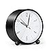 Produktbild Whchiy Lautloser Wecker Analog, 4 Zoll großes Zifferblatt Quarzwecker Mit Nachtlicht Snooze, Batteriebetriebene Weckuhr (Schwarz)