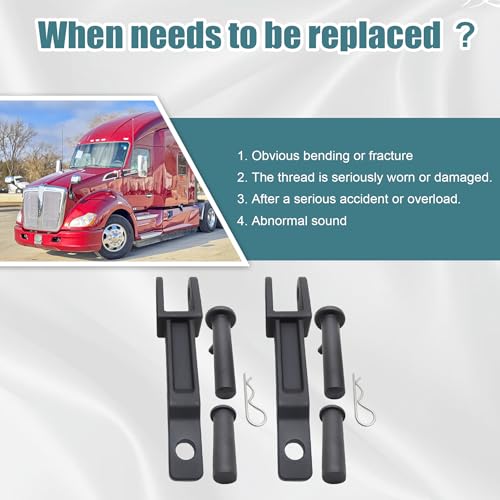 GXARTS 2 Sets Tow Hook Compatible with Kenworth Peterbilt with Pull Pins Frame Pins A20-6014 A65-6008 A65-6007 by GXARTS - Image 6
