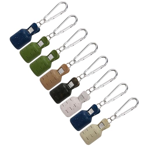 8 piezas de calamar Jigs señuelos protectores calamar jigs gancho protector caso herramienta pesca calamar jigs cubiertas protección con mosquetón