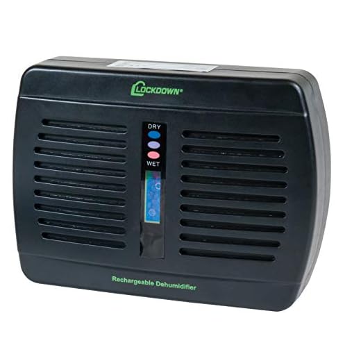 Lockdown Rechargeable/Renewable Dehumidifier with Compact, Cordless, Non-Toxic Design and Battery Level Indicator for Humidity Control in Gun Safe