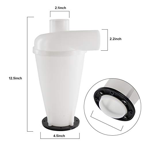 Séparateur de poussière Cyclone - Filtre d'aspiration de poussière - Séparateur de poussière cyclonique professionnel - Accessoire pour aspirateur (blanc) - Image 8