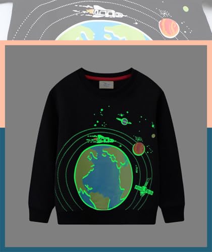 Boys Sweatshirts Casual Sweatshirts Cotton Sweatshirts Long Sleeve T-shirts Crew Neck Cartoon Tops for Boys-7643