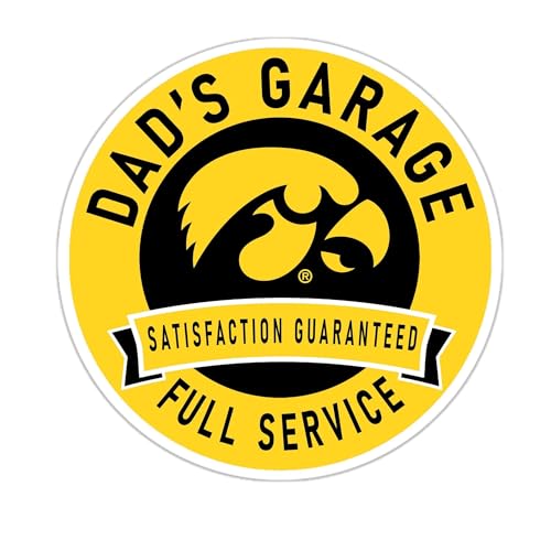Fan Creations Dad's Garage Iowa Wood 12inch Home Decor Sign - NCAA Officially Licensed
