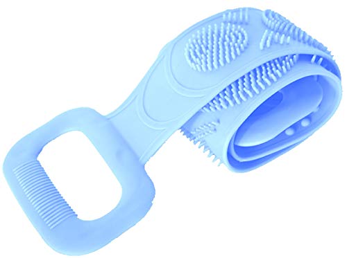 Silicone Back Scrubber - 35 Inch Women and Men Extended Shower, Bath Dual Side Scrubbing Brush - Exfoliator and Massager
