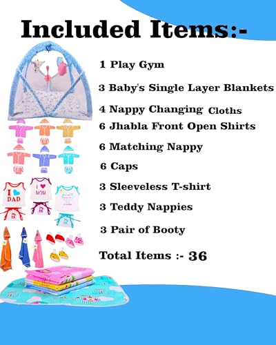Image of Toddylon All in One Daily Essential in One Pack 36 in 1 New Born Baby Products Gift Packs | Hospital Kit Combo | Infants Boys Girls | Perfect for Newborns | Ideal for 0-6 Months (Blue)
