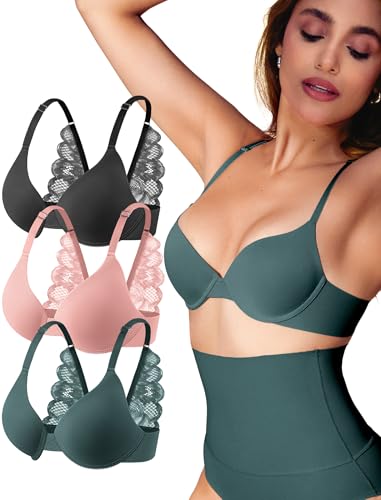 Image of Livona Lace Bralette for Women - Comfort Sports Bra Wireless Padded Bralette with Support Workout Tops Cami Crop S-XXL