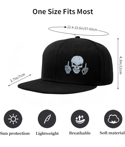 Image of Tai & Zai Black Snapback Hat with Printed, Adjustable Flat Brim Cap, Six Hole Breathable Design