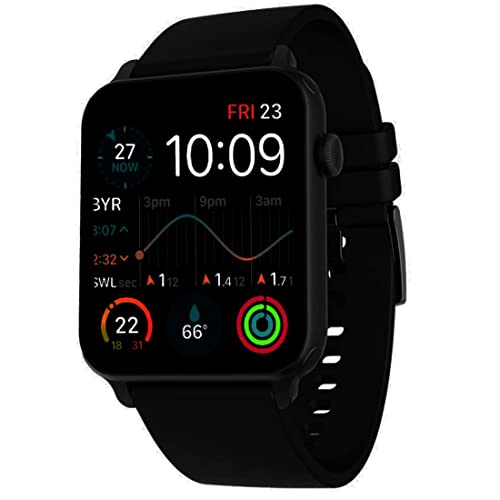 Image of Vortex Bluetooth Calling Smartwatch with Stylish 1.80 inch Curved IPS Display, Working Crown, Heart & Spo2 Monitoring, 100+ Watch Faces, Activity Tracking for Men & Women - Jet Black