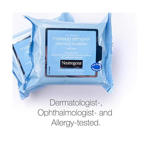 Neutrogena Makeup Remover Cleansing Face Wipes, Daily Cleansing Facial Towelettes to Remove Waterproof Makeup and Mascara, Alcohol-Free, Value Twin Pack, 25 count, 2 Pack