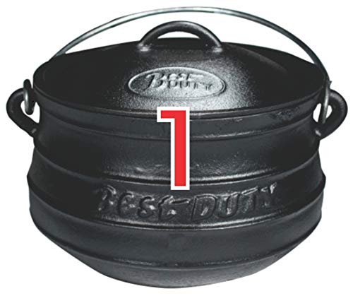 Best Duty #7096 Cast Iron Platpotjie Pot & Lid Size 1
