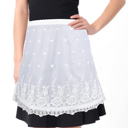 1 PC Petit Tablier Vintage Demi-Taille en Dentelle - Snail Taille Pour Femmes, Poterie Décontracté, Pour Cuisine Restaurant Bistro Boutique de Fleurs Café,...