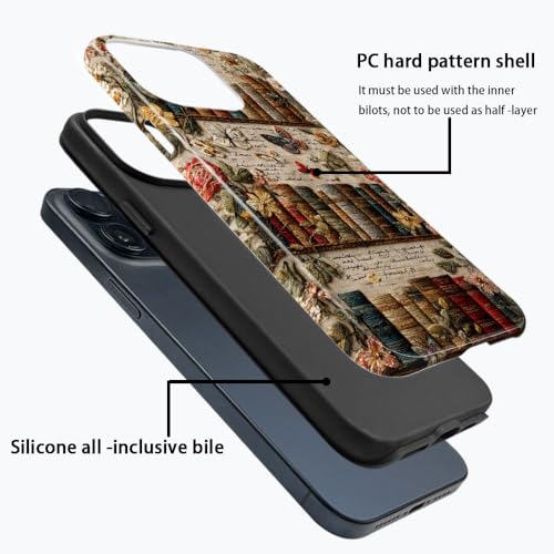 Coque iPhone 15 Plus antichoc intégrale à motif bibliothèque antique - 3