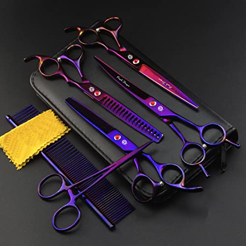 7.0 Inch Professional Pet/Dog/Cat Grooming Chunker Thinning Scissors - Upward Curved Shears And Dog Hair Cutting Shear - Perfect For Pet Groomer #TOP7