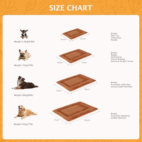 PET SPPTIES Hundebett Weiches und Warmes Matten Hundekissen Waschbarn kuschelig Umkehrbar Haustier Sofakissen PS085 (90X70 cm, Orange)