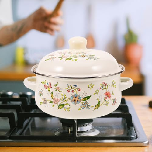 Marmite émaillée avec poignée confortable et design compact multifonctionnel