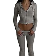 UQGHQO Two Piece Outfits for Women Long Pants Set Sweatsuit Jogger Sets 2 Piece Outfits Track Sui...