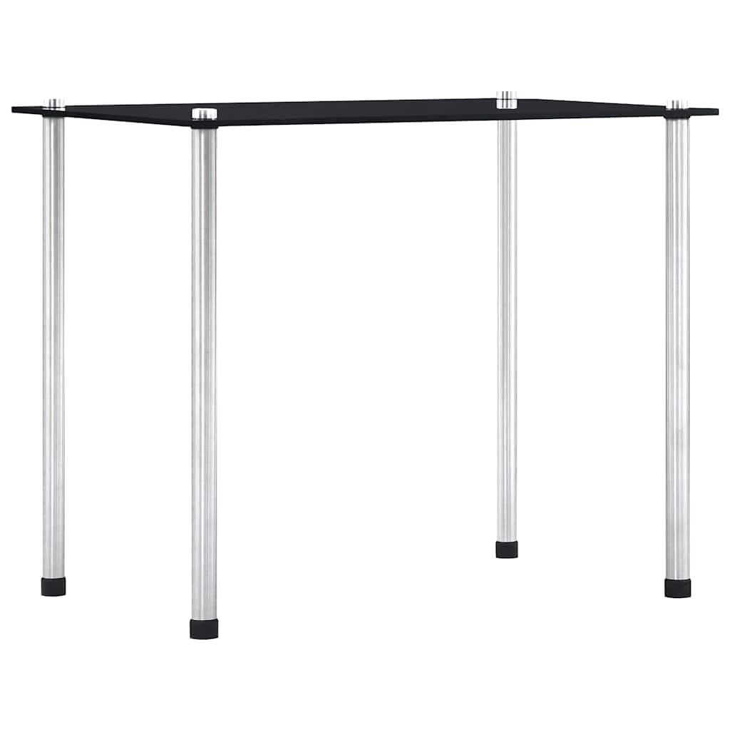 Juego de 3 mesas de cristal templado negro con marco de aluminio, 3 tamaños, mesa auxiliar, mesa de centro para salón, oficina, balcón, apilable, ahorra espacio, moderna solución de