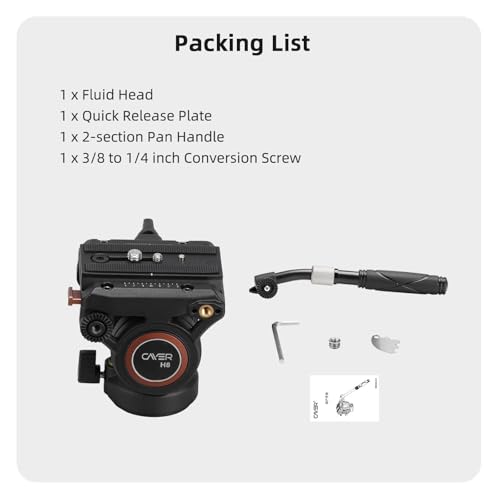 Cayer H8 Tripod Fluid Head, 60mm Base Video Head 13.2 Lb Load for Camera - image 8
