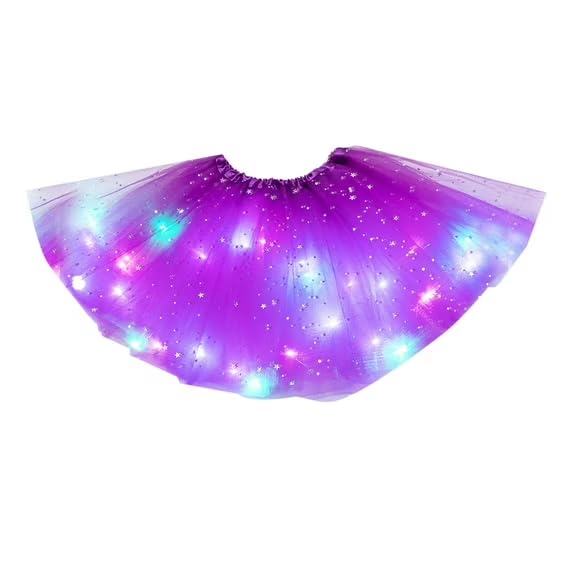 Girl Tutu Skirts, 2-8 Years Baby Girls Light Up LED Tutu Skirt Magic Light Princess LED Dancing Skirt Tulle Ballet