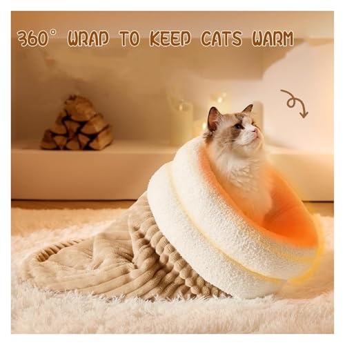 Gigoteuse d'hiver pour chat protégeant du froid - Lit isolant contre les courants d'air - 5