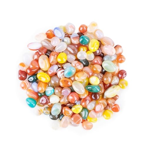 Euablfo 500g Edelsteine für Kinder,Natürliche Bunte Trommelsteine, Halbedelsteine,bunte Natursteine, Trommelsteine, Edelsteinmischung, Mini gemischte Kristalle, Natursteine, Dekosteine, Mini-Steine