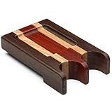BILLIARDS XPRESS Pool Stick Holder, Portable Cue Stick Claw Rack Holds 2 Cues Against Table, Bar or Chair – Weighted Solid Wood with Rounded Edges and Non-Slip Pad, Includes Slicker and Bag (3 Wood)