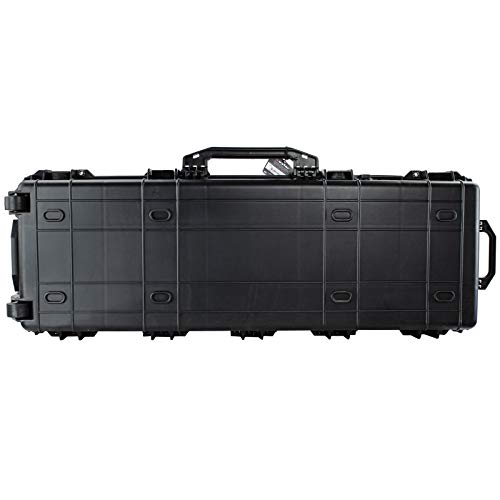 Eylar 48\" Inch Protective Roller Rifle Hard Case with Foam, MWaterproof & Crushproof, Two Rifles Or Multiple Guns, Pressure Valve with Lockable Fittings Black - Thumbnail 7