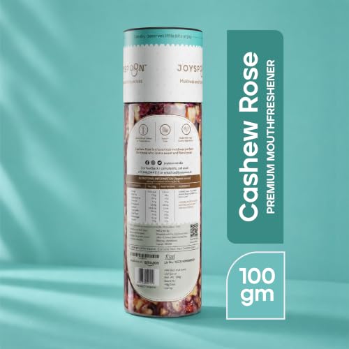Image of JoySpoon Premium Cashew Rose Mukhwas - Supari Free Mouth Freshener with Almonds, Cashews & Gulkand | Traditional Indian Digestive & Refreshing After-Meal Mouth Freshener | 100g