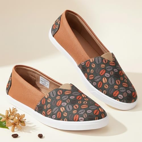 Image of TRASE Women's Printed Bellies - Lightweight Slip-On Ballerina Flats with Cushioned Footbed, Comfortable Anti-Skid Ladies Footwear for Casual, College & Office use