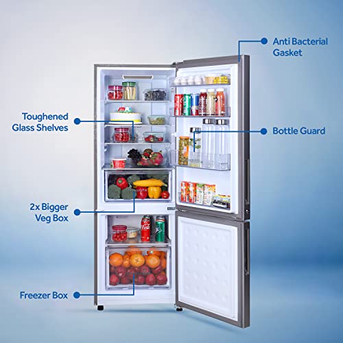 Image of Haier 256 L 2 Star Convertible Bottom Mounted Refrigerator (HEB-25TGS, Moon Silver)