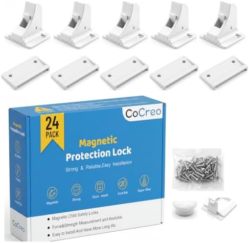 Magnetic Baby Proofing Cabinets Locks 24 Pack: Dual Install Adhesive image 2