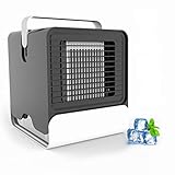 Portable Air Conditioner Fan, Personal Mini Evaporative Air Cooler Desk Humidifier Misting Fan with Handle,New Desktop Air Cooler Low Noise And Simple Appearance Design with Night Light
