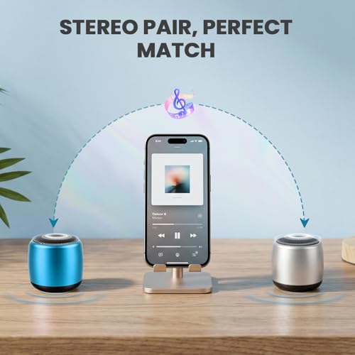 Image of Best Mini Portable Bluetooth Speaker with HD Sound & Bass I Smallest Wireless Bluetooth Speakers for Phone /PC /Tablet I Photo Selfie Button Answer Phone Calls I Cute Tiny Speaker (Blue)