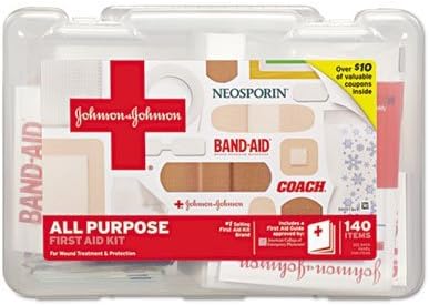 Miniatura 1 de Johnson & Johnson 3009 Kit de primeros auxilios multiusos, 140 piezas, estuche de plástico